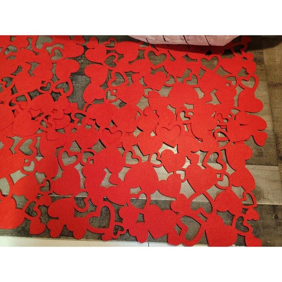 Valentines day placemat heart love red set - Picture 3 of 5